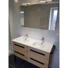 meuble a tiroirs double vasque + miroir